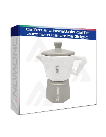 Caffettiera barattolo caffè,zucchero Ceramica Grigio