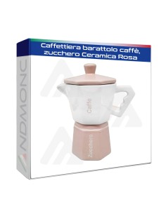 Caffettiera barattolo caffè,zucchero Ceramica Rosa