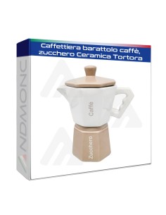 Caffettiera barattolo caffè,zucchero Ceramica Tortora