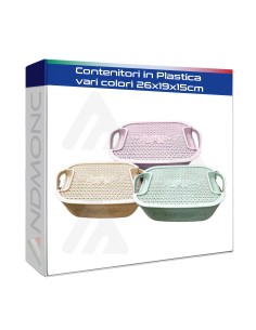 Contenitori in Plastica vari colori 26x19x15cm