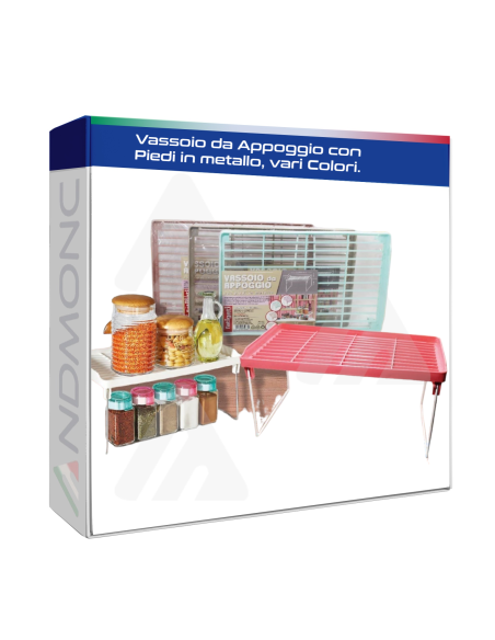 Vassoio da appoggio con piedi in metallo vari colori