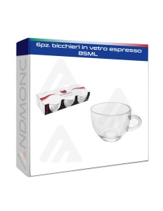 6pz. bicchieri in vetro espresso 85ML art.104232