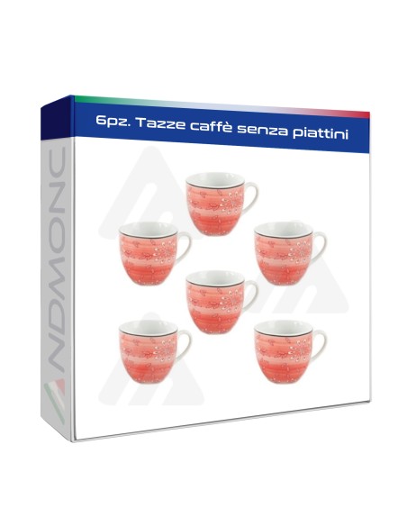 6pz. Tazze caffè senza piattini