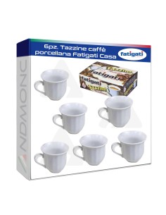 6pz. Tazzine caffè porcellana Fatigati Casa