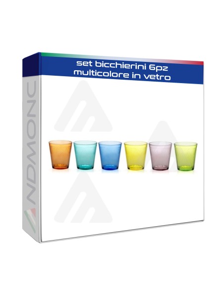 set bicchierini 6pz multicolore in vetro