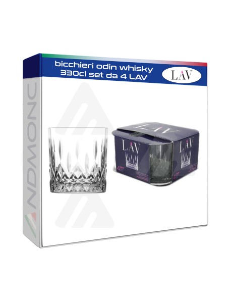bicchieri odin whisky 330cl set da 4 LAV