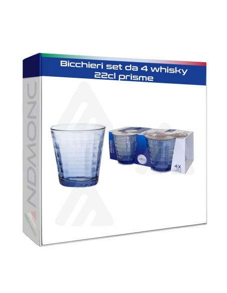 bicchieri set da 4 whisky 22cl prisme