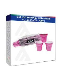 Set 150 Bicchieri Plastica Fuxia Caffè 70ml