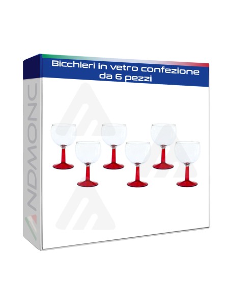 bicchieri in vetro confezione da 6 pezzi