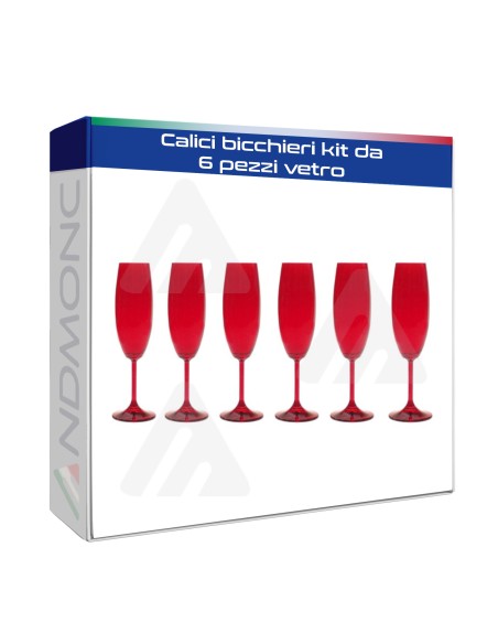 Calici bicchieri kit da 6 pezzi vetro