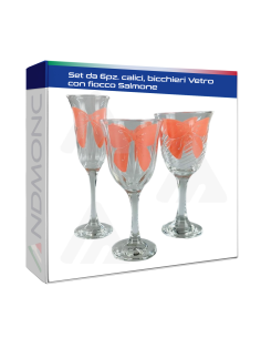 Set da 6pz. calici, bicchieri Vetro con fiocco Salmone