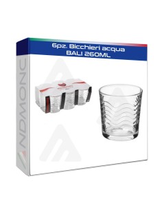 6pz.  Bicchieri acqua BALI 260ML