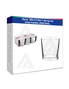 6pz. Bicchieri acqua Marbella 260ML