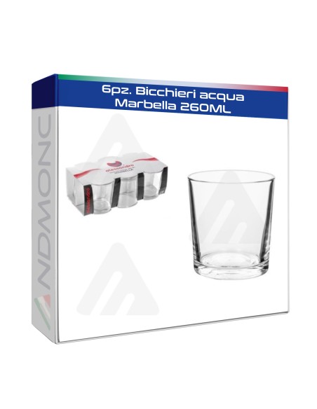 6pz. Bicchieri acqua Marbella 260ML