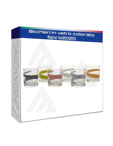 bicchieri in vetro colorato 6pz b2020