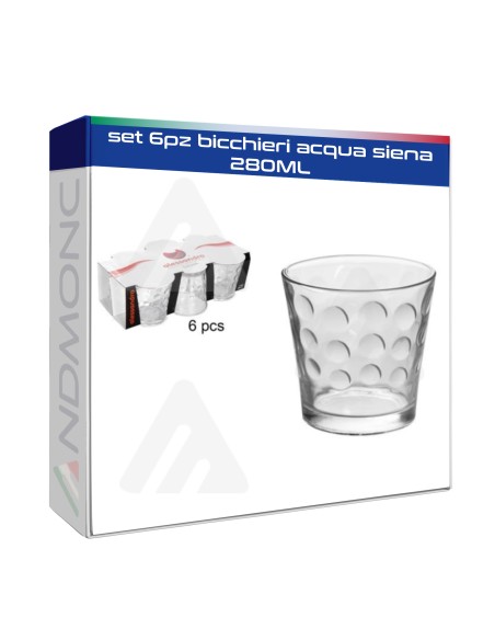 set 6pz bicchieri acqua siena 280ML
