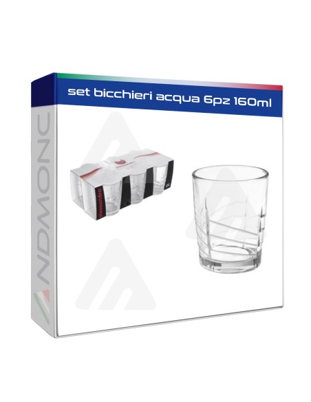 set bicchieri acqua 6pz 160ml