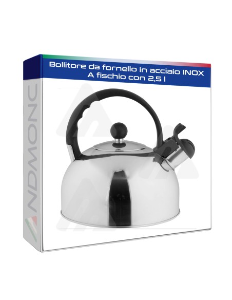 Bollitore da fornello in acciaio INOX - a fischio con 2,5 l