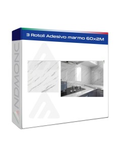 Set da 3 Rotoli Adesivo marmo 60x2M , tavoli, mobili,...