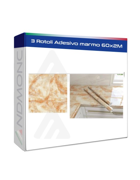 Set da 3 Rotoli Adesivo marmo 60x2M , tavoli, mobili, interni TA-002