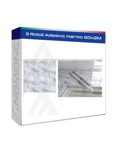 Set da 3 Rotoli Adesivo marmo 60x2M , tavoli, mobili,...