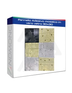 10pz. Pannello Adesivo mosaico in vero vetro 30x30 vari...