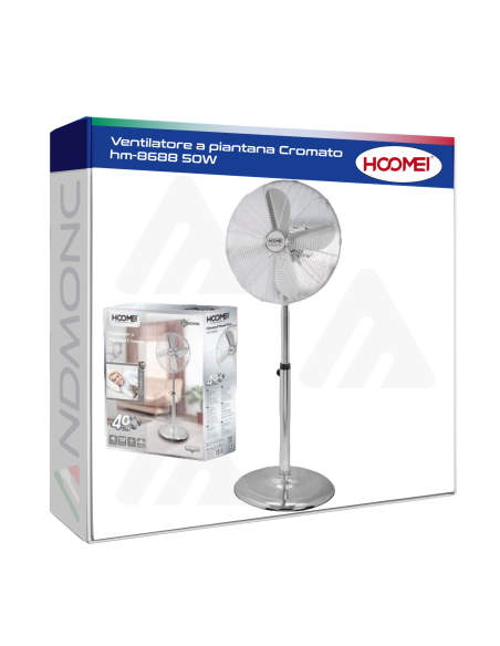 Ventilatore a piantana Cromato hm-8688 50W