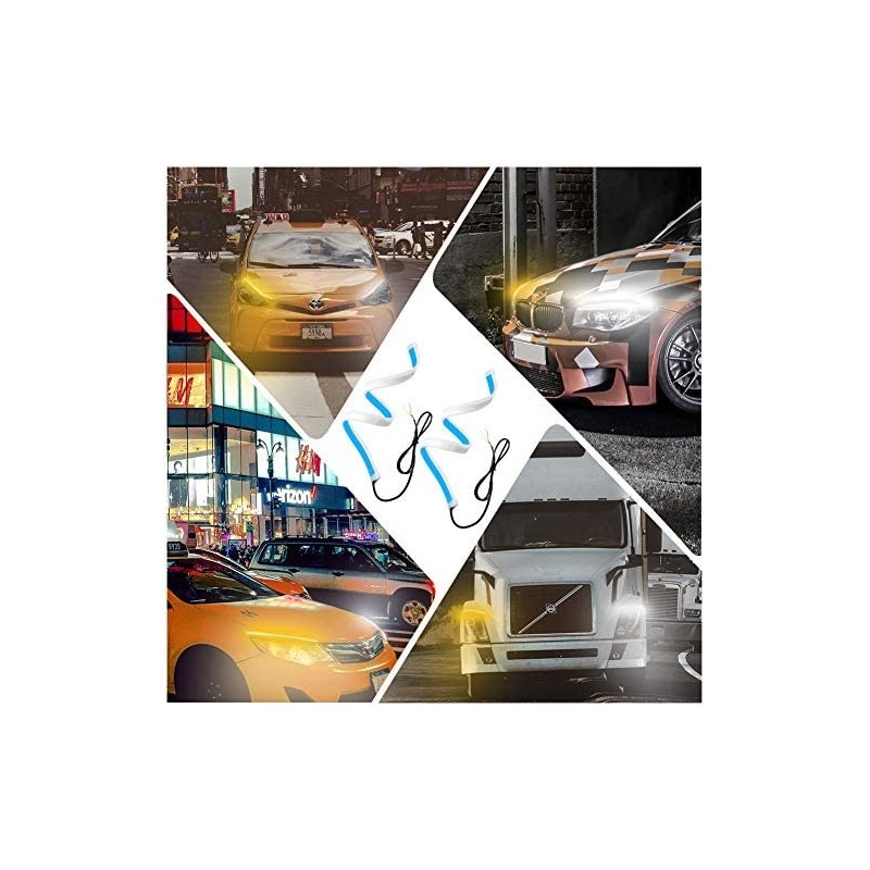 2pz Strisce LED Auto luci Diurne DRL + Frecce