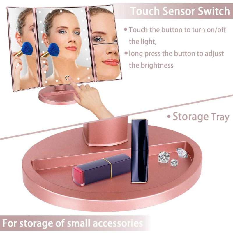 Specchio Trucco con 21 LED