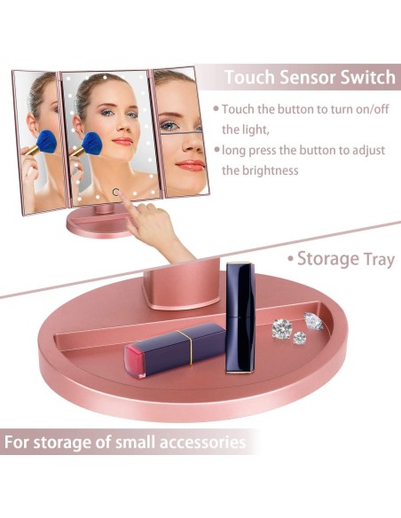Specchio Trucco con 21 LED