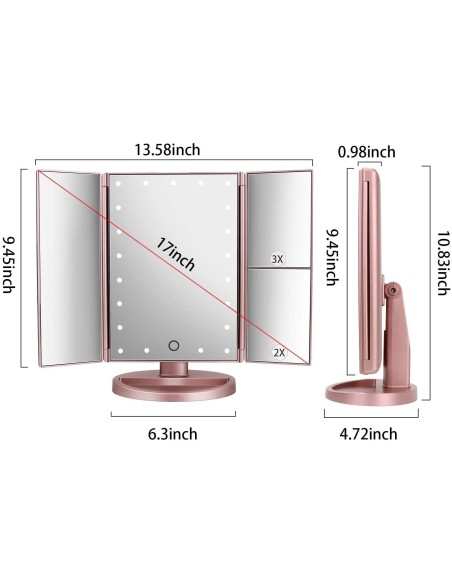 Specchio Trucco con 21 LED