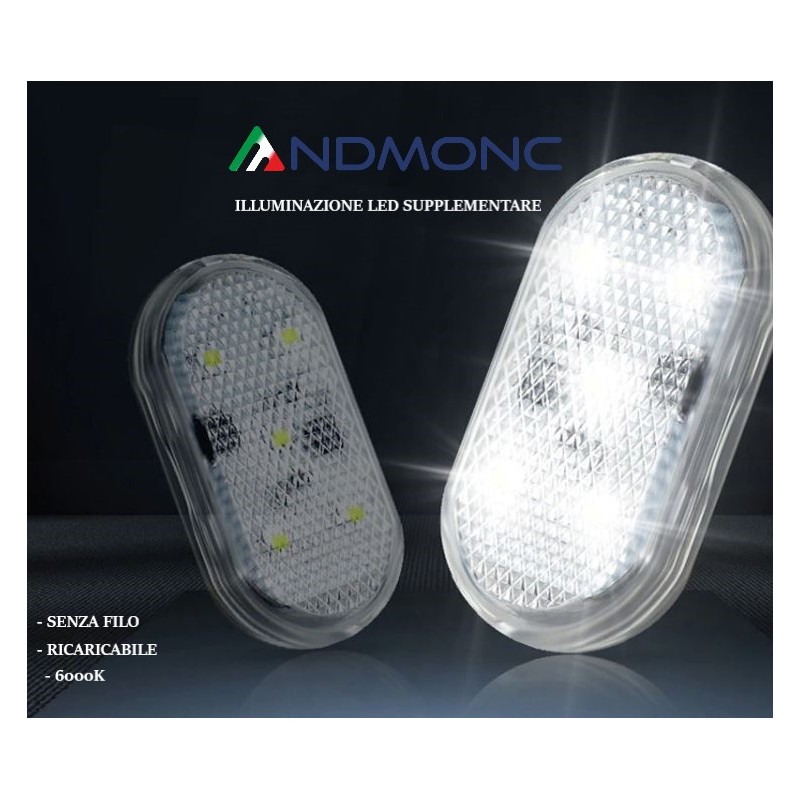Luci sottoporta senza fili led bianco 2pz per...