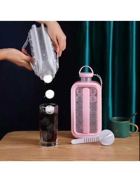 Bottiglia d'acqua 2 in 1 e macchina per cubetti di ghiaccio