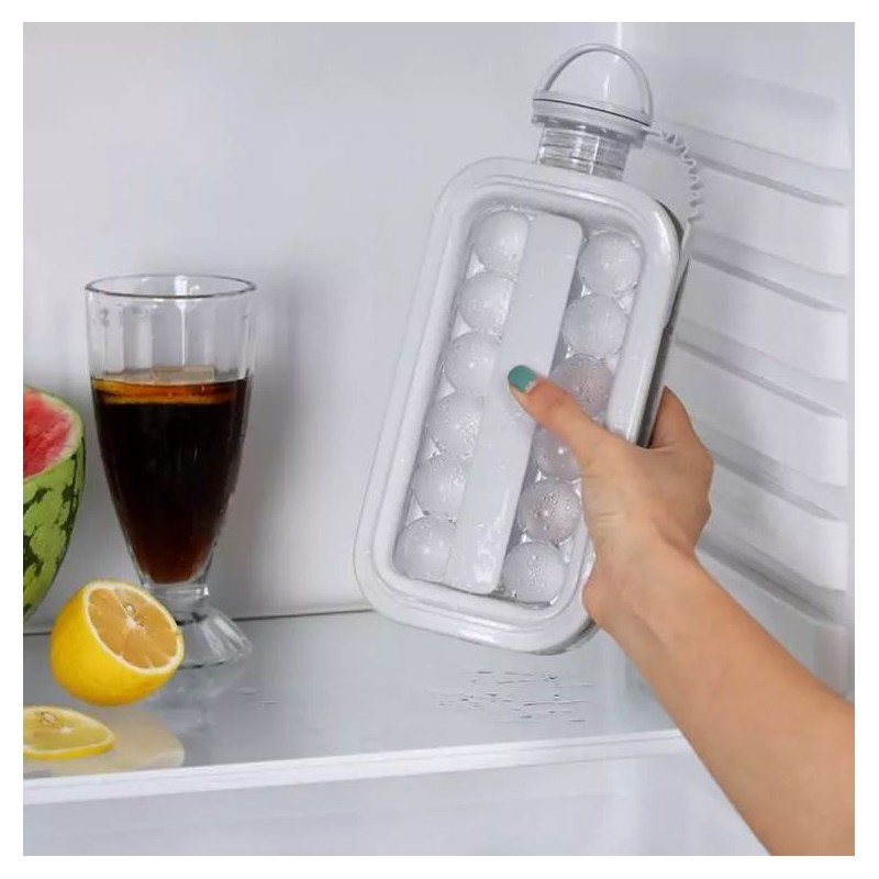 Bottiglia d'acqua 2 in 1 e macchina per cubetti...