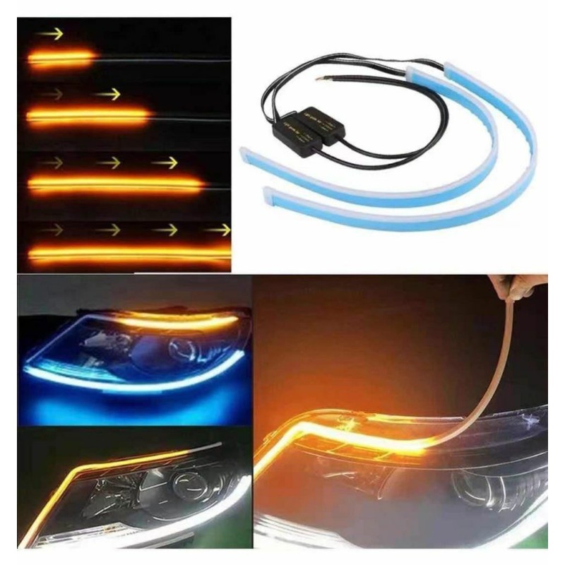 2pz Strisce LED Auto luci Diurne DRL + Frecce