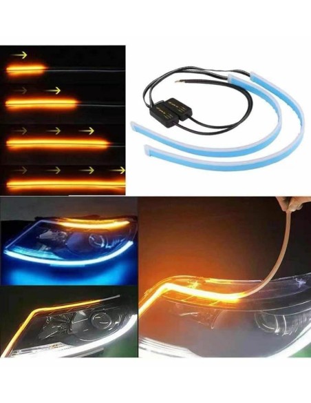 2pz Strisce LED Auto luci Diurne DRL + Frecce