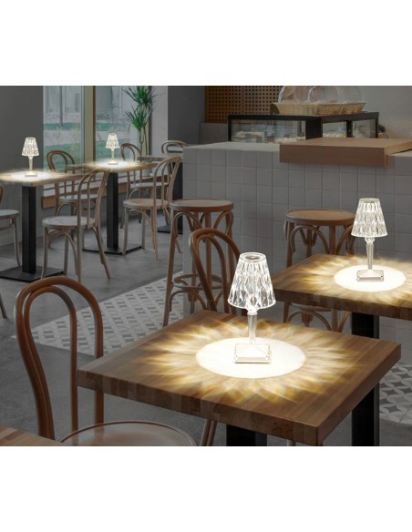 Lampada Tavolo diamantata ricaricabile USB effetto cristallo