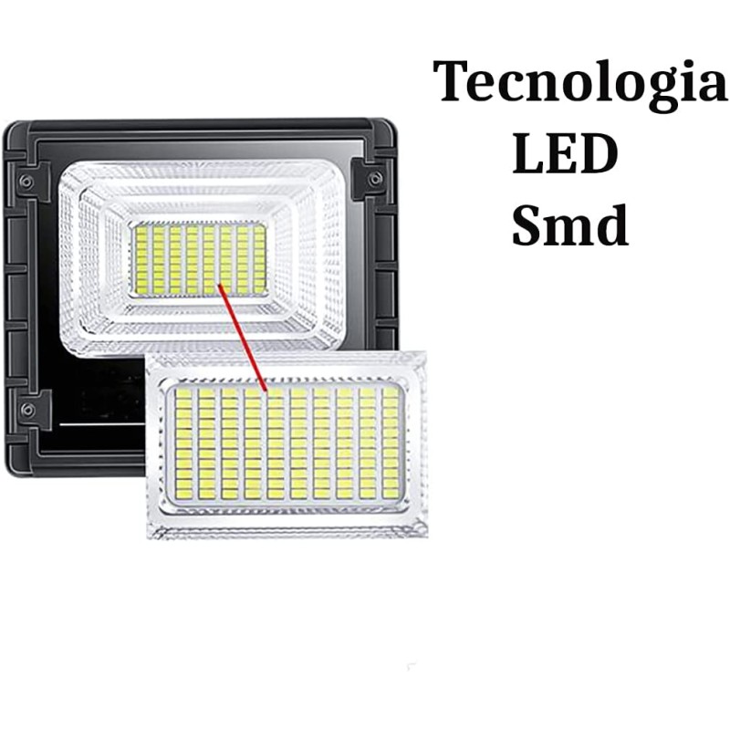 Faro led smd 60W con pannello solare telecomando