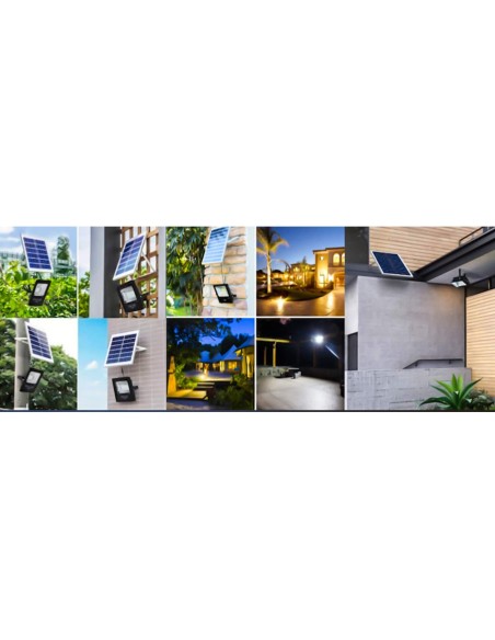 Faro led smd 100W con pannello solare telecomando