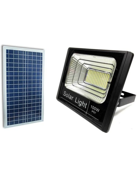 Faro led smd 100W con pannello solare telecomando