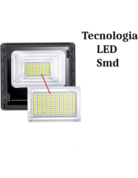 Faro led smd 600W con pannello solare telecomando