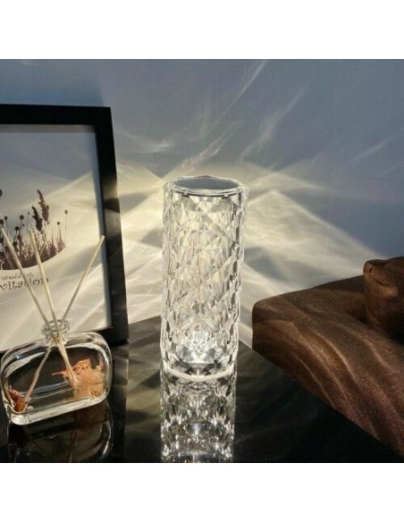 Lampada Tavolo diamantata ricaricabile USB effetto cristallo bar ristoranti