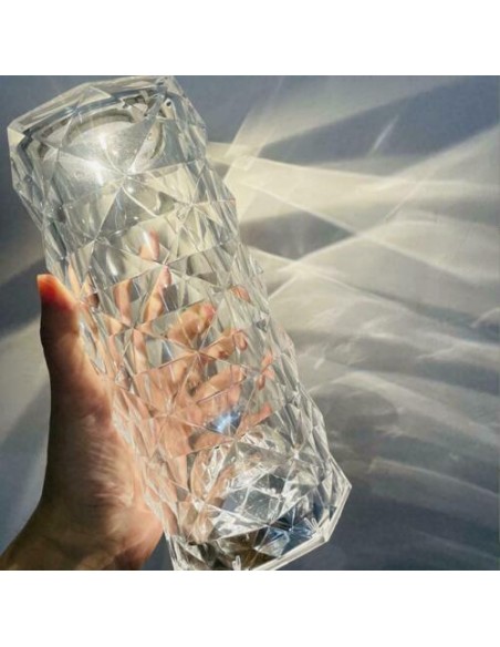 Lampada Tavolo diamantata ricaricabile USB effetto cristallo bar ristoranti