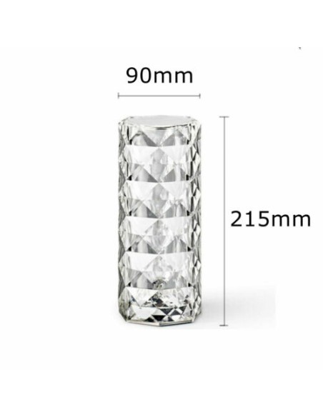 Lampada Tavolo diamantata ricaricabile USB effetto cristallo bar ristoranti