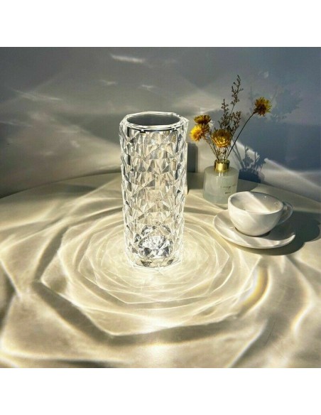 Lampada Tavolo diamantata ricaricabile USB effetto cristallo bar ristoranti
