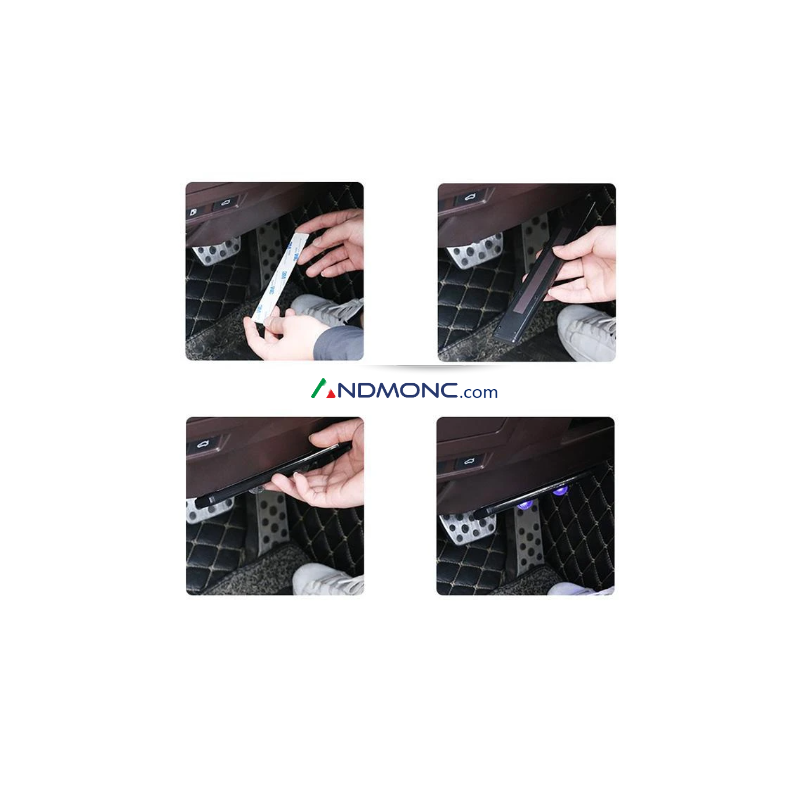 2x LED luce ambientale USB RGB senza fili Auto DR