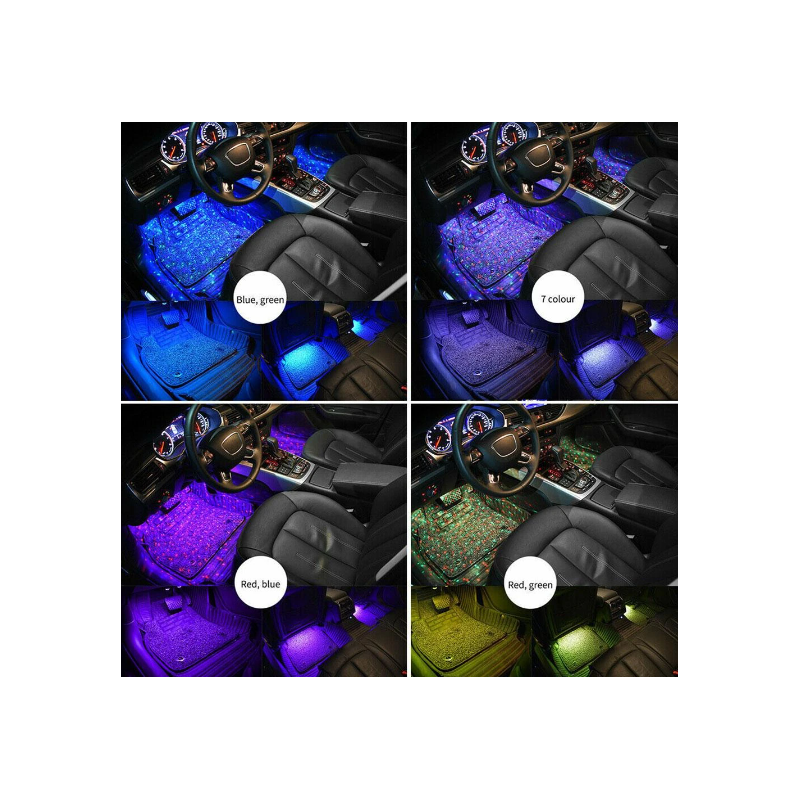 Luci LED RGB per interni auto senza fili,...
