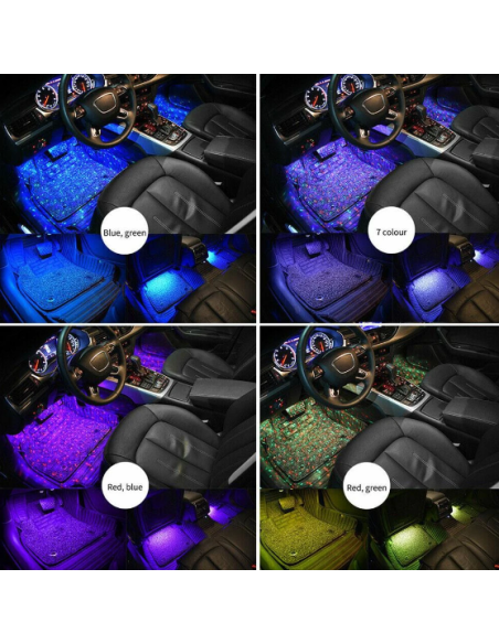 Luci LED RGB per interni auto senza fili, ricaricabili USB – Kit 2 pezzi Rover