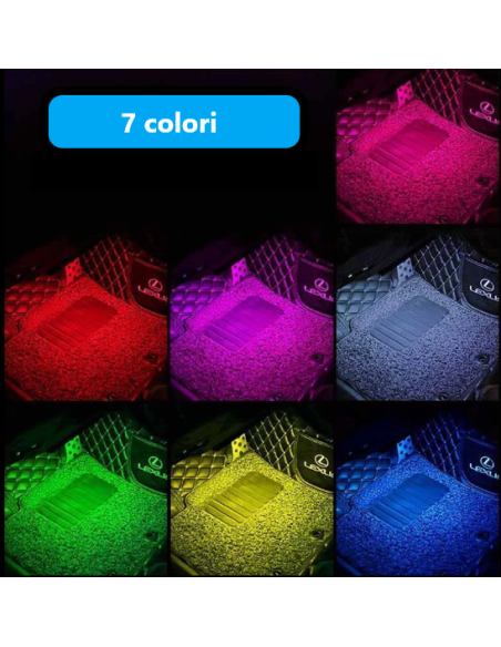 Luci LED RGB per interni auto senza fili, ricaricabili USB – Kit 2 pezzi Rover