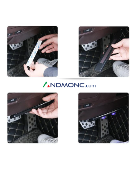 Luci LED RGB per interni auto senza fili, ricaricabili USB – Kit 2 pezzi Rover